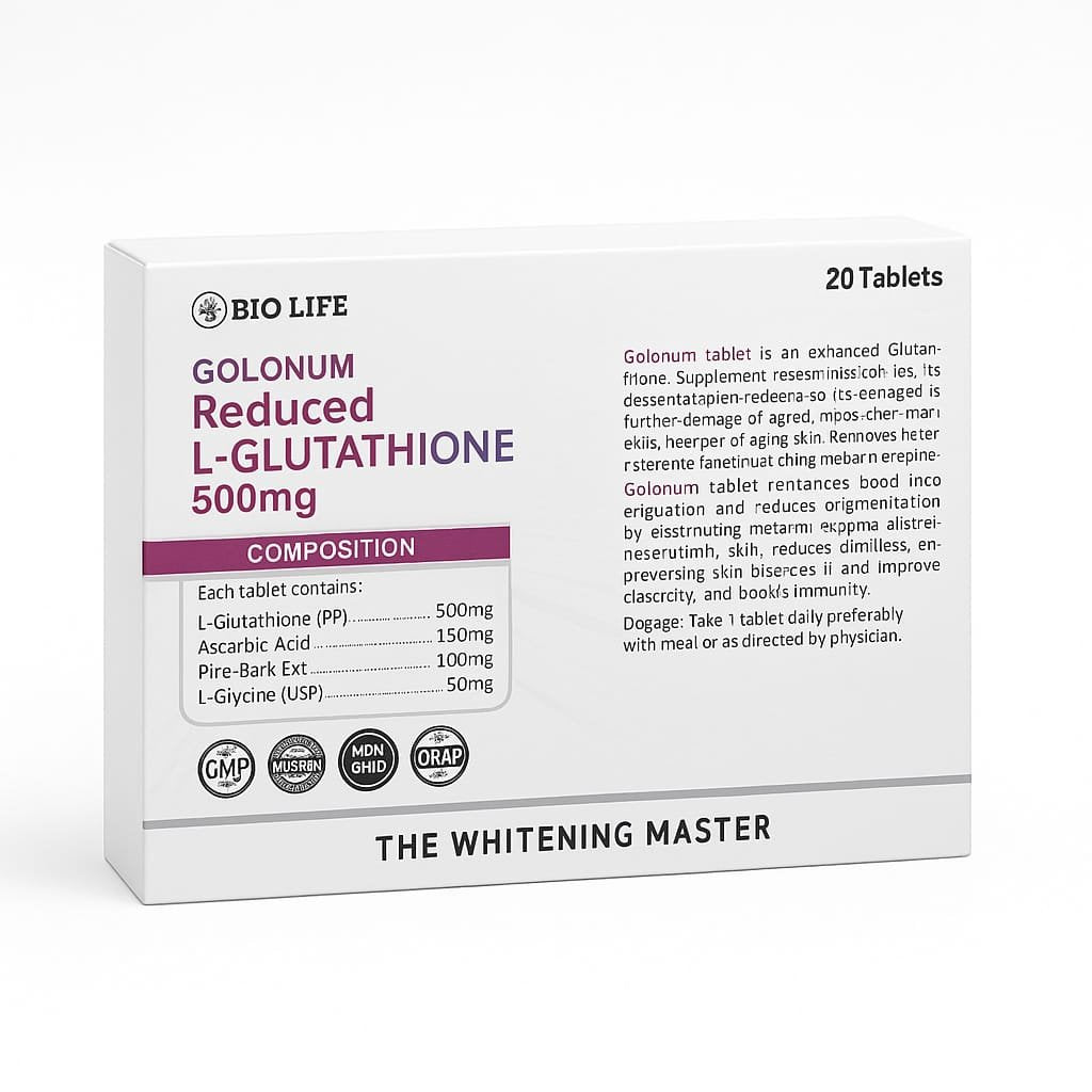 GOLONUM REDUCED L-GLUTATHIONE 500MG – THE WHITENING MASTER
