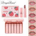 “Strawberry Matte Velvet Lipstick Set – 6 Shades Collection”
